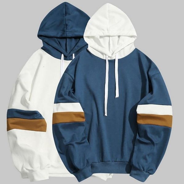 

new men's enterwear повседневная пэчворк slim fit hoodie eartwear blouse толстовка толстовка hip hop color block осенние мужские топы hoody, Black
