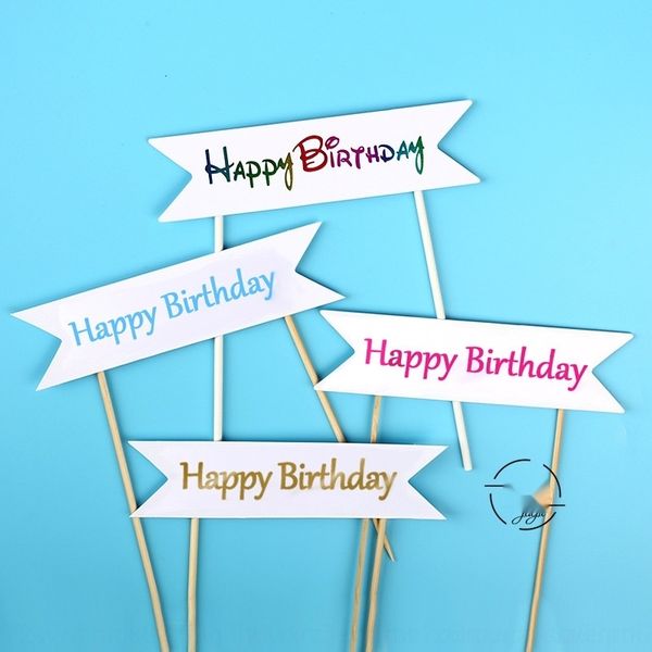 

jkkie baking party happy cake dessert decoration stamping tassel banner cake dessert table decoration plug-in card i7wfn