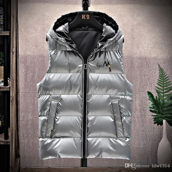 

жилет мужчины 2020 новый дизайнер хлопка жилет горячие моды parka пальто качества высокой мужской и женской зимней куртки пальто зимы вниз п, Black;white