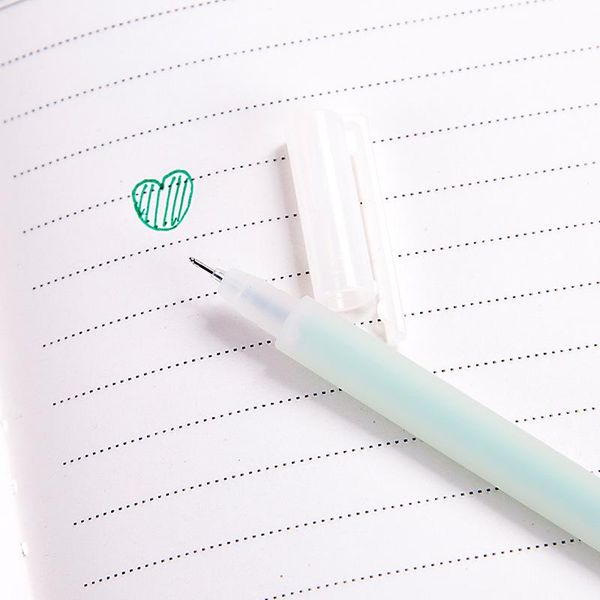 

1 pcs lot transparent scrub gel pen 6 colours 0.5mm tid muji style pen for office school supplies writing paper stationery zxb47 bbyops, Blue;orange