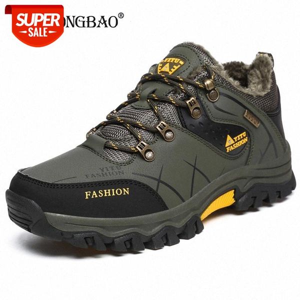 

winter warm plush snow boots waterproof leather men boots outdoor rubber lace-up ankle boots men sneakers size39-47 #m04p
