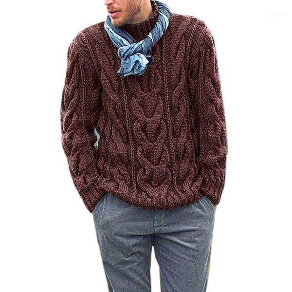 

winter men's clothing brown pullover sweater casual soft comfortable thick warmer sweater coat hand-knitted cool men's1, White;black