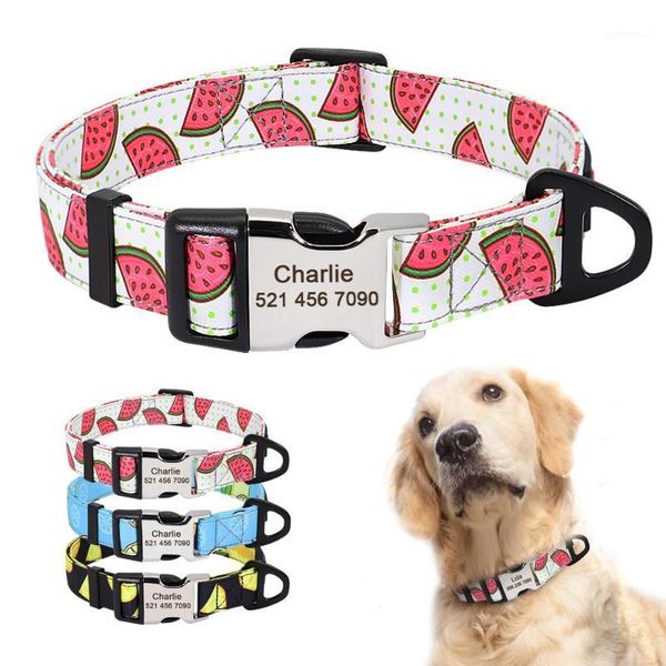 

dog collars & leashes custom personalized collar nylon printed pet id tag engraved puppy leash set for small medium dogs1