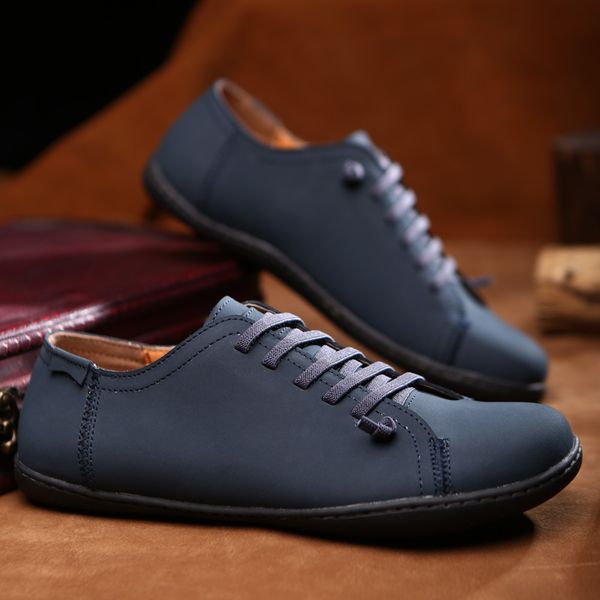 

men's casual loafers cow split leather new driviers espadrilles vintage brown slip on designer men masculino flats shoes casual 201009, Black