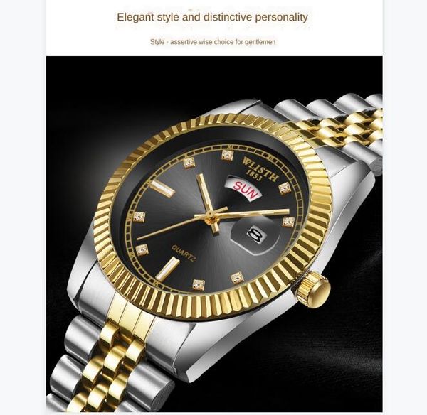 2021 Orologio Wlisth in oro Non veri orologi da uomo Impermeabile in acciaio al tungsteno Impermeabile Orologio da polso subacqueo professionale Prodotti più venduti