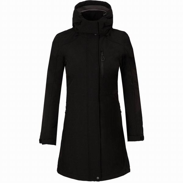 

softshell long jacket women's outdoor hiking jacket fleece outdoor sport wear riding climbing running coat, Black;brown