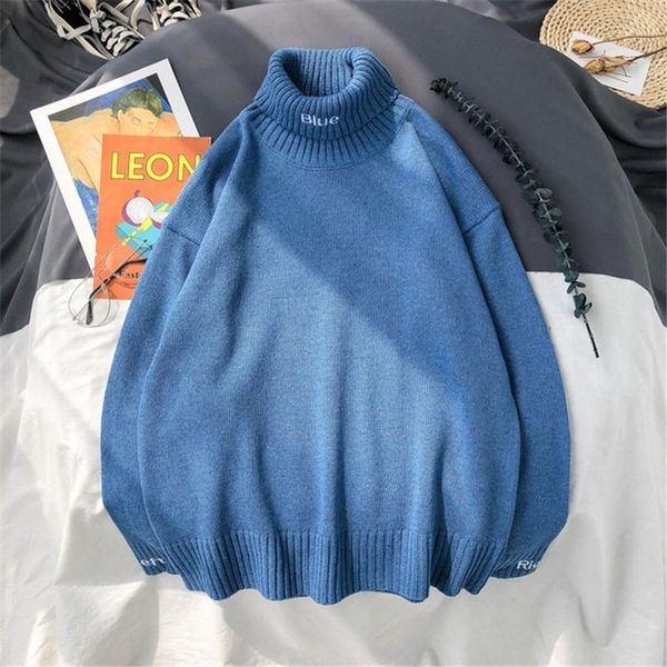

turtleneck sweater men women harajuku casual pullover mens fashion autumn winter sweaters clothes korean style solid color, White;black