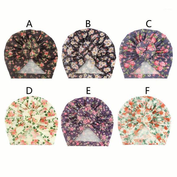 

floral baby turban knot hats infant toddler hat beanie cap head wrap new1, Yellow