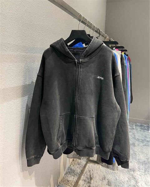 

Men's Hoodies & Sweatshirts Home b back and forth reverse printing heavy industry washing water to make old fixed weaving dyeing proces, Black