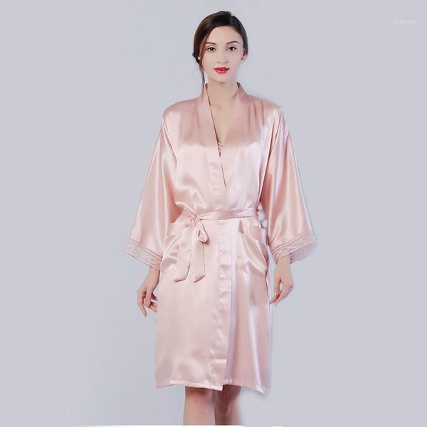 

natural real silk pajamas women pure silk robe set 100% mulberry nightgown bedgown sleepwear 16m/m1, Black;red