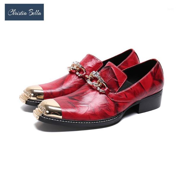

christia bella new fashion rhinestones men party dress shoes red real leather formal shoes square toe man wedding oxfords1, Black