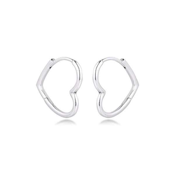 

hoop & huggie small earrings 925 sterling silver jewelry asymmetric hearts of love for women lady girl gift 2021 e191, Golden;silver