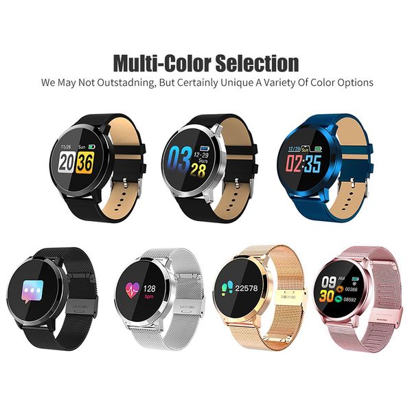 

q8 fashion women man smart watch oled color screen smartwatch fitness tracker watch heart rate blood pressure bluetooth