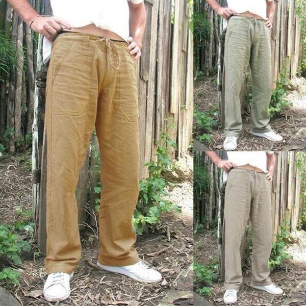 

men's casual trousers men's plain weave straight leg sweatpants jogger drawstring loose casual pants1, Black