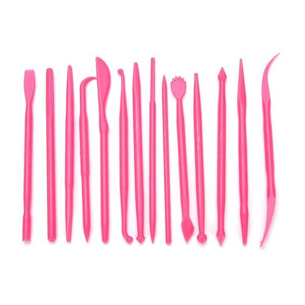 

14 pcs plastic sugar turning clay soft pottery plastic knife and brush brushes diy kit tools mini sugar turning sculptu jlljww