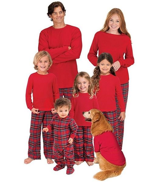 

home wear pajamas european and american printed color long sleeve christmas matching family pajama, Black