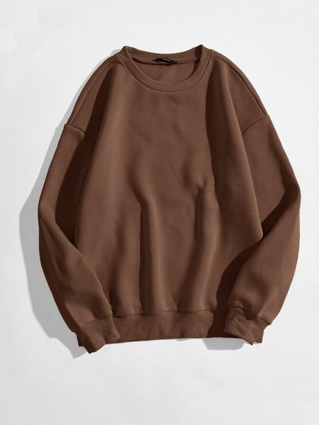

solid round neck sweatshirt t3lg#, White;black