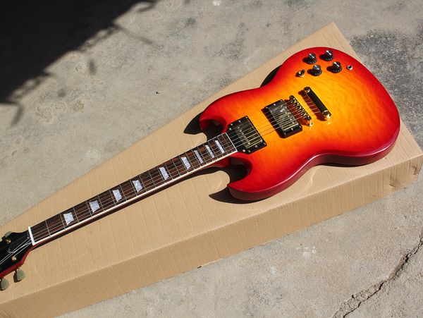 

cherry blossom burst color sg electric guitar, 2 pickups, customizable