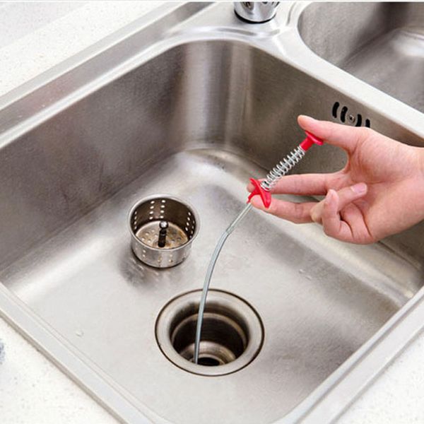 

hand pinch pressure spring pipe sink anti-blocking cleaning clip sewer dredging device hair cleaner pipe dredging device vtky2388