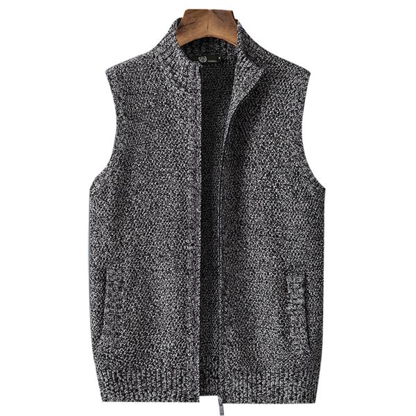 

2020 male polyester men's icopans cardigan vest casual clothing, knitted or crocheted collar and brace ds02, White;black