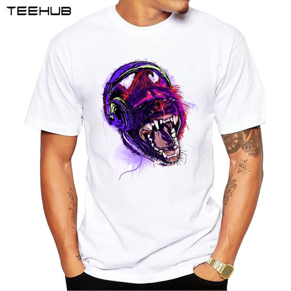 

crazy music animal men t shirt summer short sleeve t shirt fashion wild tracks printed tee casua; sport hooded sweatshirt hoodie