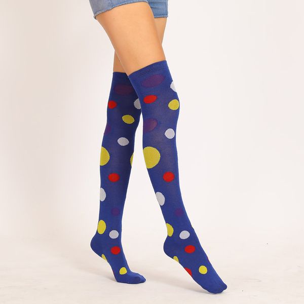 

red stockings polka clown dot purple yellow cosplay lady socks 53cm acrylic cotton stocking girl halloween christmas gif