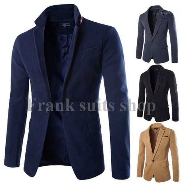 

2020 custom-made winter men's woolen coats business casual blazers fashion wool coat men1, Black