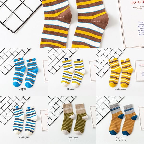 

autumn and winter leisure stripe letter cotton and socksmedium tube men's socks new men's cotton socks hbsr0, Black