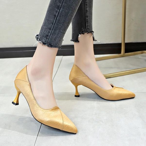 

fashion lady's plain med heel flower insole comfortable thin high heels pointy shoes women pumps stiletto fashion w32-31, Black