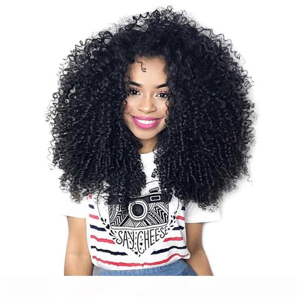 

afro kinky curly lace front human hair wigs with bangs brazilian full lace human hair wig curly for black women grade 9a, Black;brown