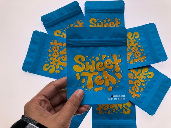 

tea empty flower sweet edibles cookies 3.5-7g bags blue packaging bag local mylar wmtrho powerstore2012