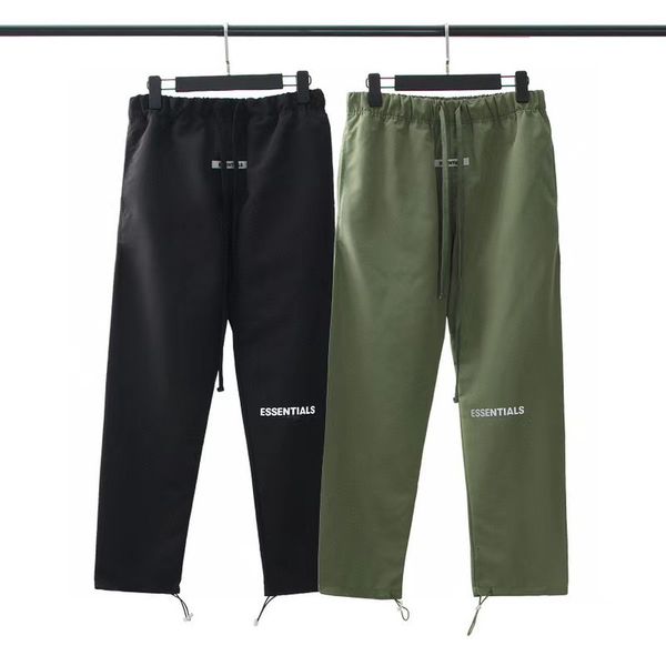 

2021 new high-quality tooling trousers hip-hop loose reflective fog sweatpants drawstring essentials pants zby1, Black