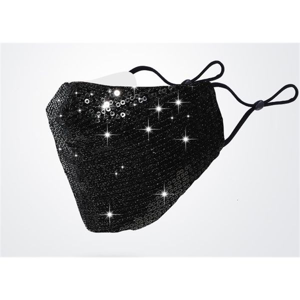 

for facial protective covers fashion cotton sequin face mask gold black fancy dress party mask