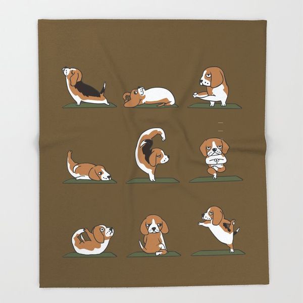

dog cartoon design blankets beagle yoga throw blanket home primitive decor throw blanket for sofa ing