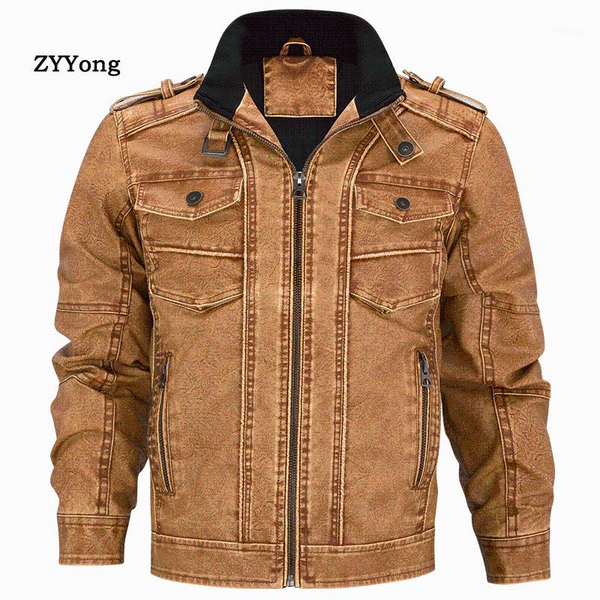 

2020 new men's leather jackets fall winter mens motorcycle pu coats male fashion outwear brand clothing size -5xl1, Black