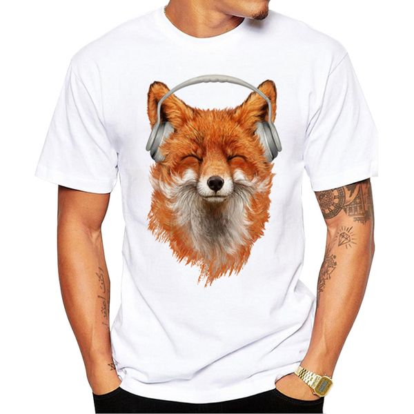 

teehub animal men t shirt summer smiling musical fox printed tshirts short sleeve funny tees sport hooded sweatshirt hoodie