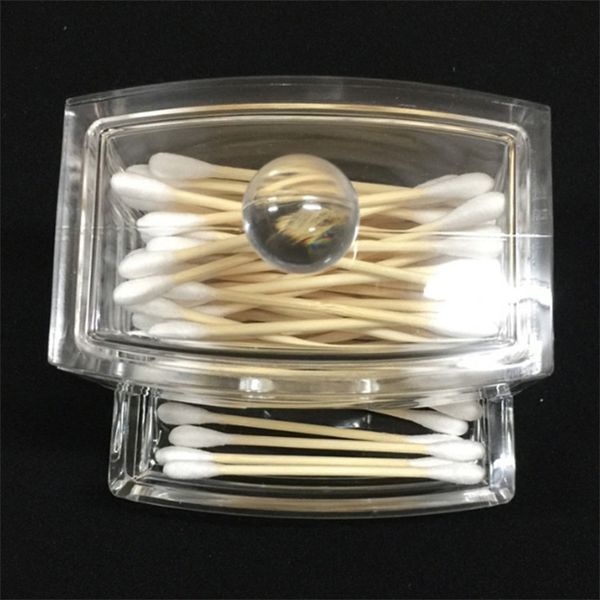 

transparent cotton swab box high grade acrylic storage case multi function l supplies cosmetic cottons organizer fashion 6dy l1