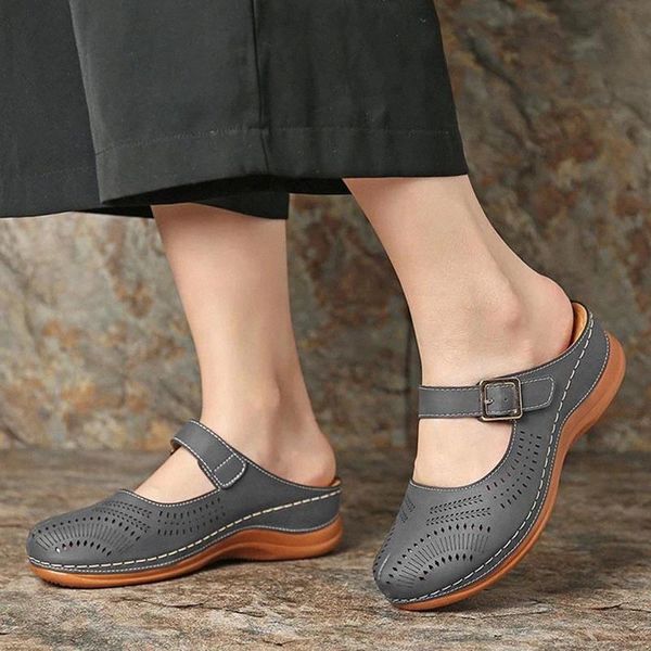 

2020 women's sandals ankle buckle breathable shoe car line non-slip lightweight non-slip super comfortable large size sandals #tj8t, Black