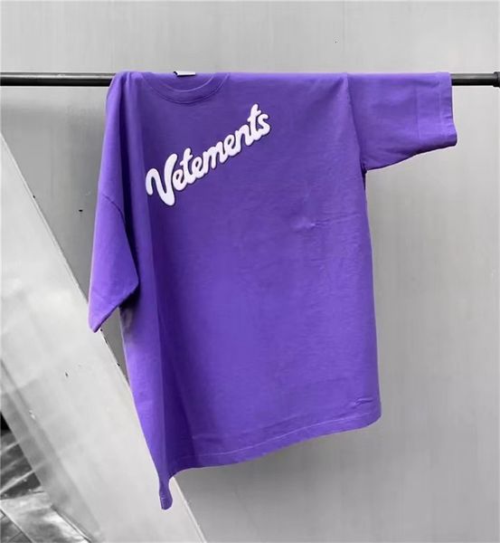 

2021 new ss oversized fit big printed purple shirts women men tees vetements mens t shirt 615p, White;black