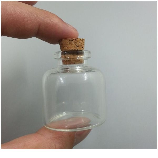 

37x40x12.5mm 20ml cute glass bottle with corks empty transparent tiny bottles wholesale clear jar vials well packagi bbykri