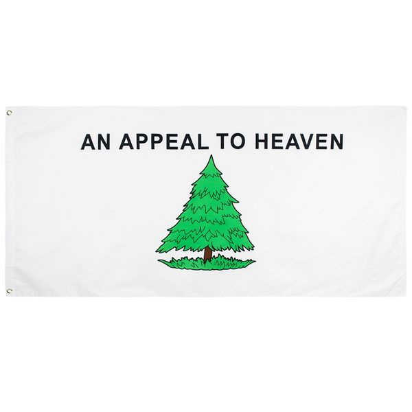 Eine Appell an den Himmel Flagge Direkter Fabrikgroßhandel 3x5Fts 90x150cm 100% Polyester Pine Tree Banner USA für hängende Dekoration