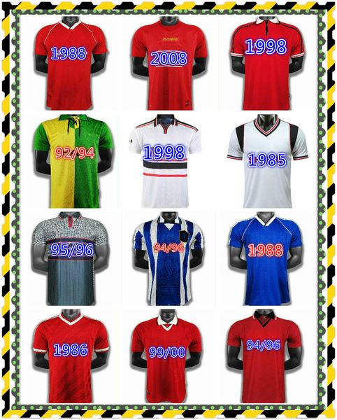 

retro jersey 86 88 07 08 90 92 96 united ucl final match utd home manchester 94 98 united ronaldo beckham cantona keane giggs man jersey, Black;yellow
