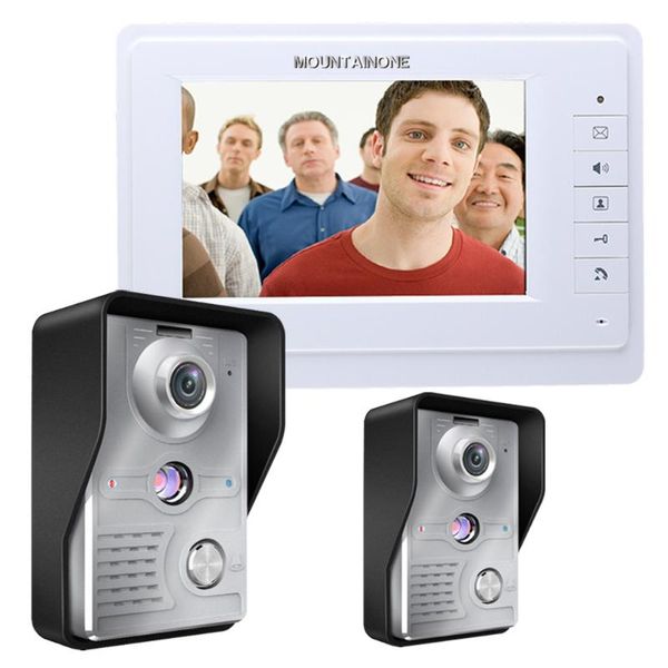 

video door phones 7 inch phone doorbell intercom kit 1-camera 1-monitor night vision