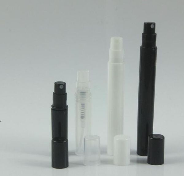 

spray new style 2/3/4/5ml black clear white small atomizer bottles crimp neck plastic perfume bottle