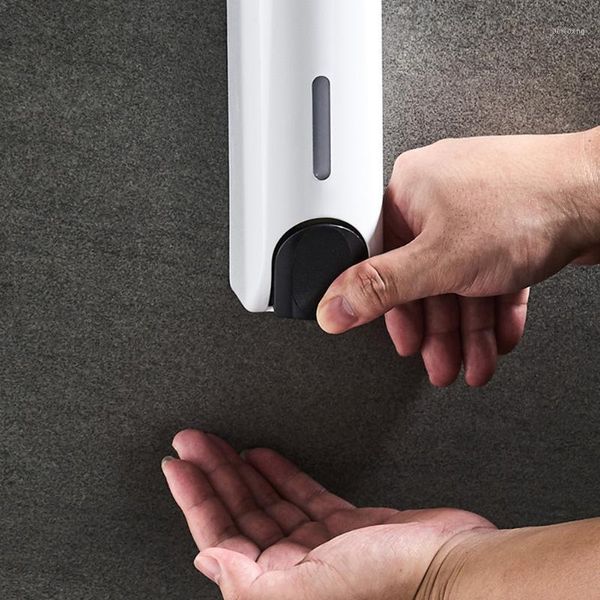 

plastic detergent shampoo dispensers 350ml manual press liquid soap dispenser wall-mount foaming hand washing device1