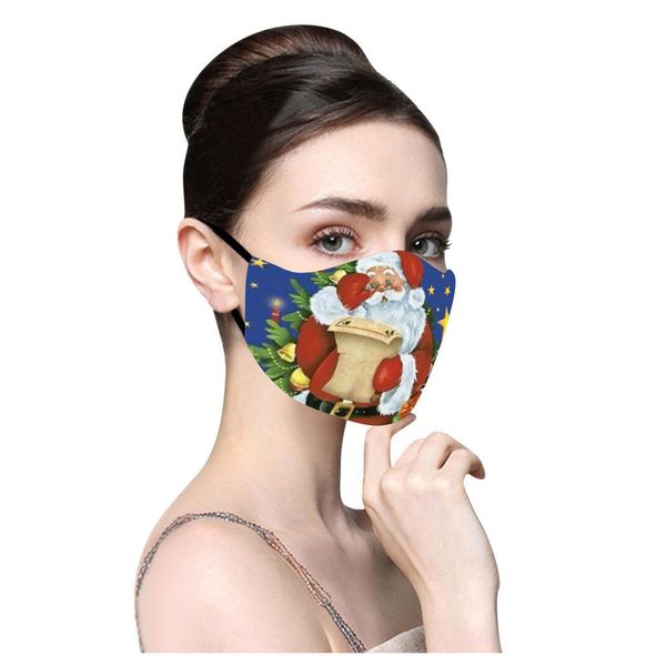 

christmas new fabric print mask simple face design washable fashion masks reusable party mouth cover cubrebocas