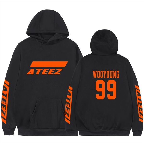 

ateez kpop новый альбом повседневный круто унисекс толстовка для детей взрослых толстовка певицы хип-хоп harajuku kpop streetwear толстовки, Black
