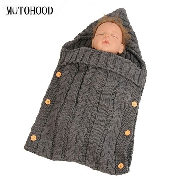 

motohood newborn knit sleeping bag stroller wrap for baby swaddle blanket (dark gray) (0-6 month) y201009