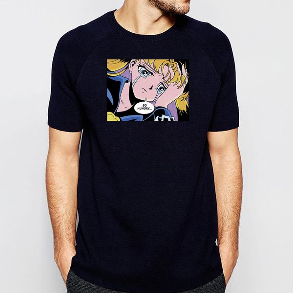 

summer new arrival japan style anime girl so hungry men's short sleeve fashion male casual cool hooded sweatshirt hoodie men t shirt