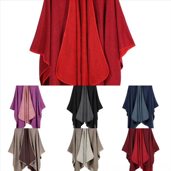 

6hij scarf женщины женщины печать кнопка мягкая упаковка повседневная теплые твердые цветовые шали и обертывания нагрудник шарф шл обертывае, Black